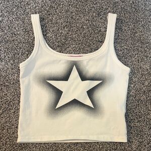 Edikted White Star Crop Top